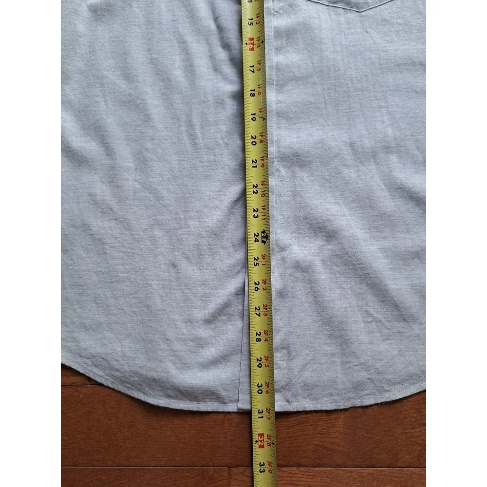 Banana Republic Men's Cotton Grey Button Up Long Sleeve Standart Fit Shirt L